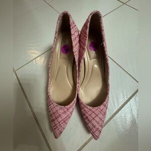 Charles David Pink Tweed Pumps